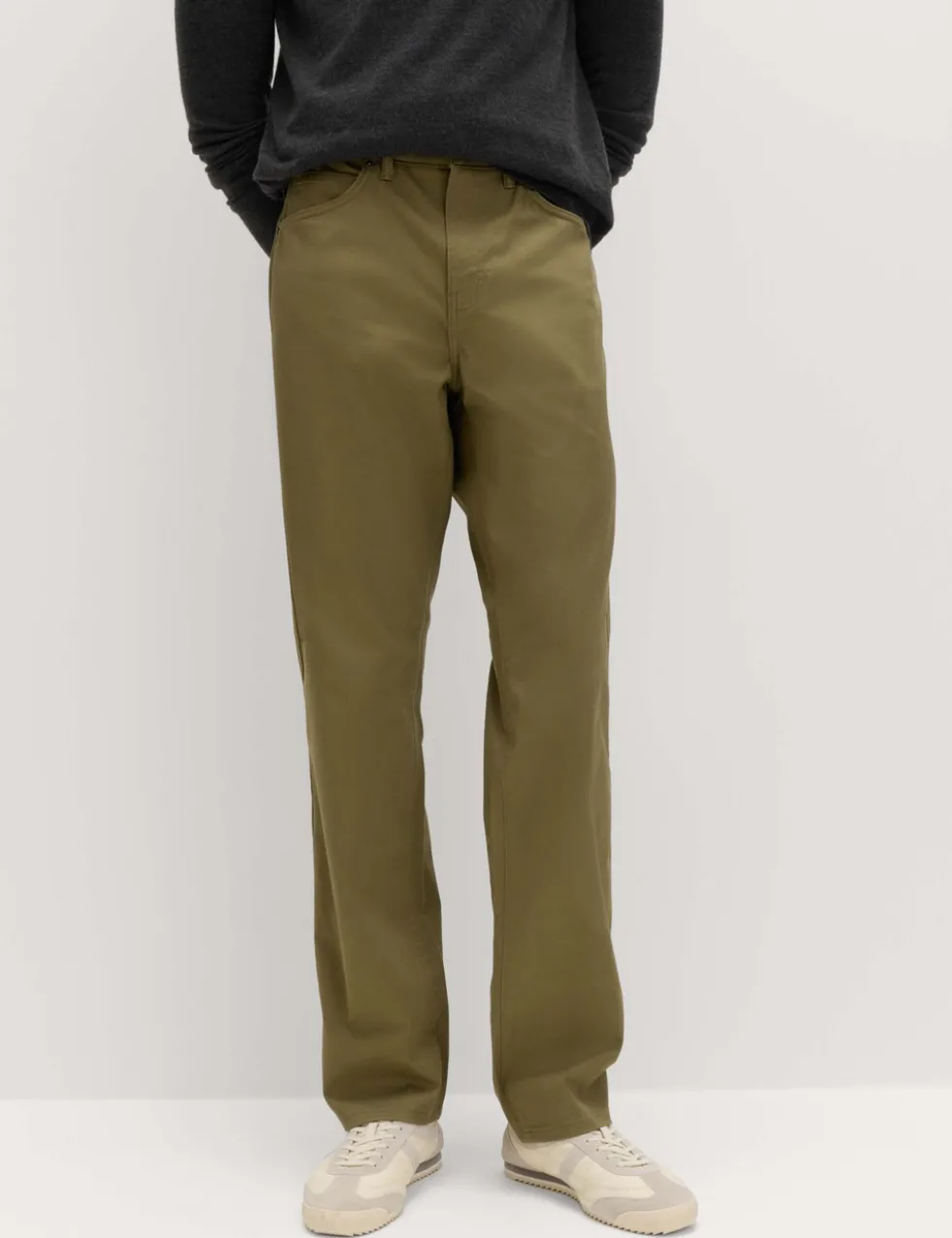 Straight Fit Textured 5 Pocket Trousers