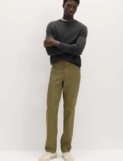 Straight Fit Textured 5 Pocket Trousers