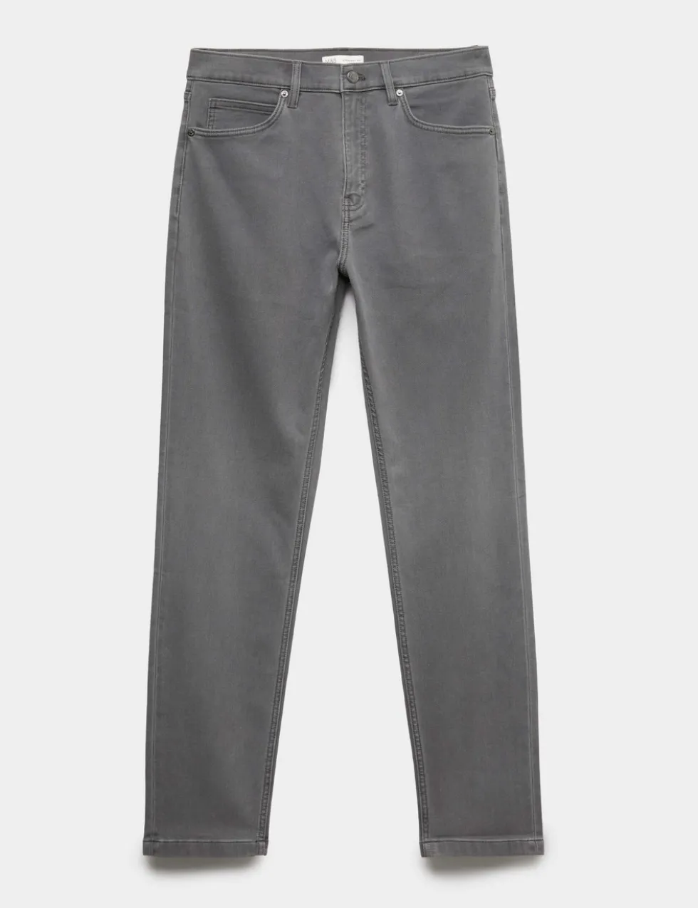 Straight Fit Textured 5 Pocket Jeans