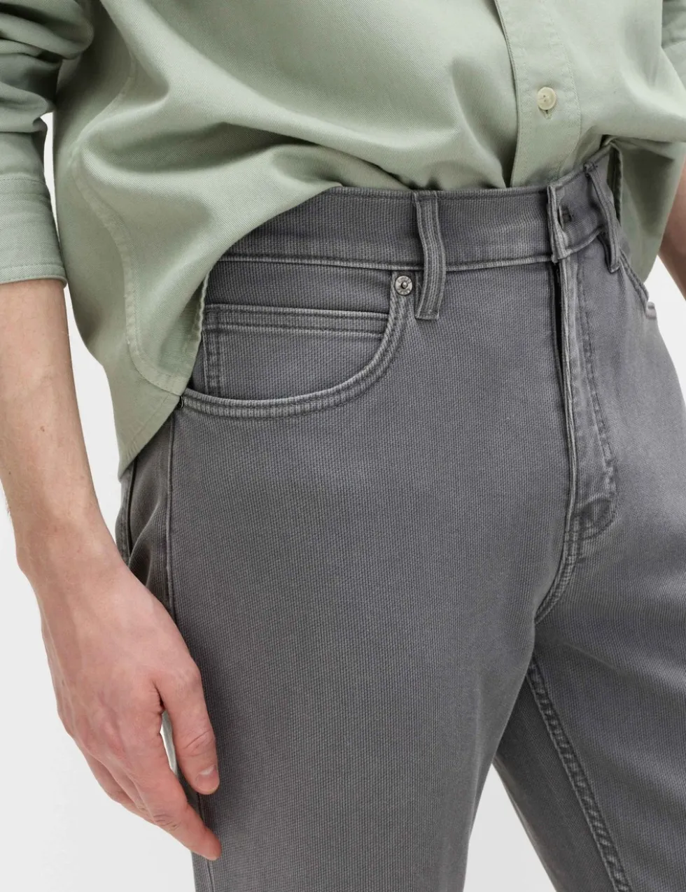 Straight Fit Textured 5 Pocket Jeans