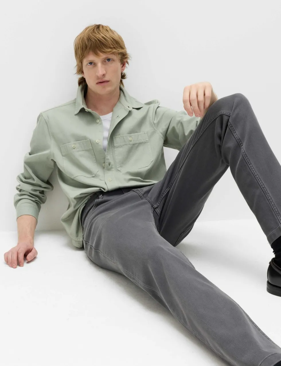 Straight Fit Textured 5 Pocket Jeans