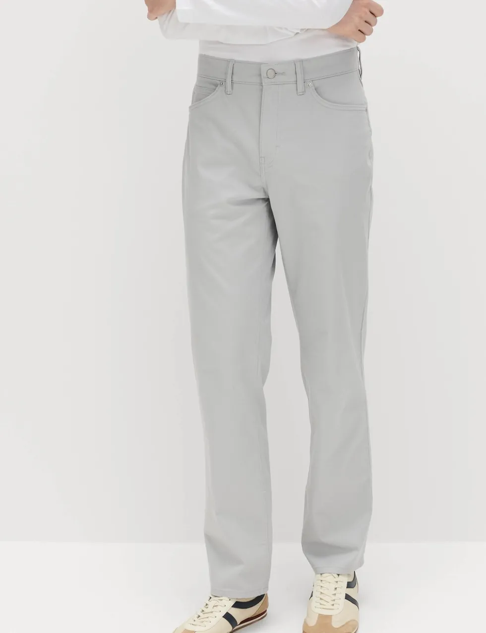 Straight Fit Textured 5 Pocket Trousers