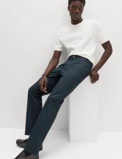 Straight Fit Textured 5 Pocket Trousers
