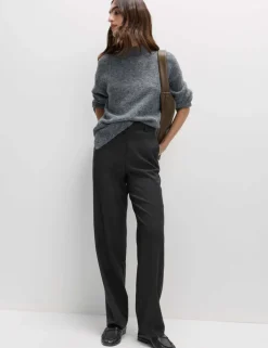 Straight Leg Trousers with Stretch