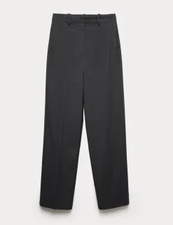 Straight Leg Trousers with Stretch