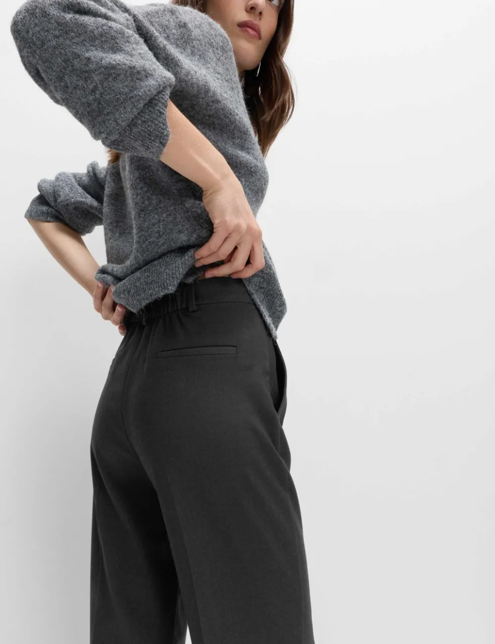 Straight Leg Trousers with Stretch