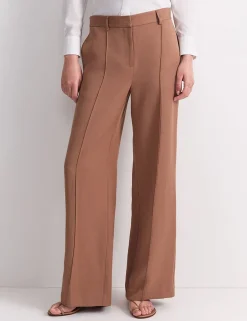 Straight Leg Trousers with Linen