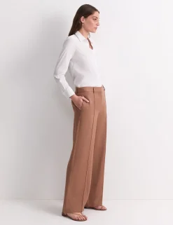 Straight Leg Trousers with Linen