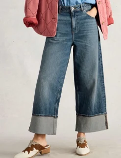 Straight Leg Turn Up Ankle Grazer Jeans
