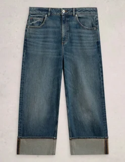 Straight Leg Turn Up Ankle Grazer Jeans