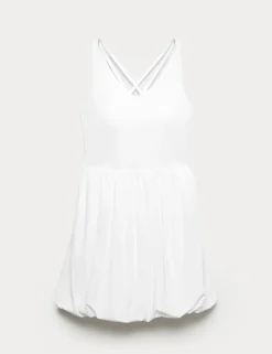 Strappy Back Bubble Hem Tennis Dress