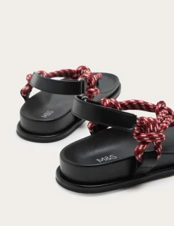 Strappy Footbed Rope Detail Sandals