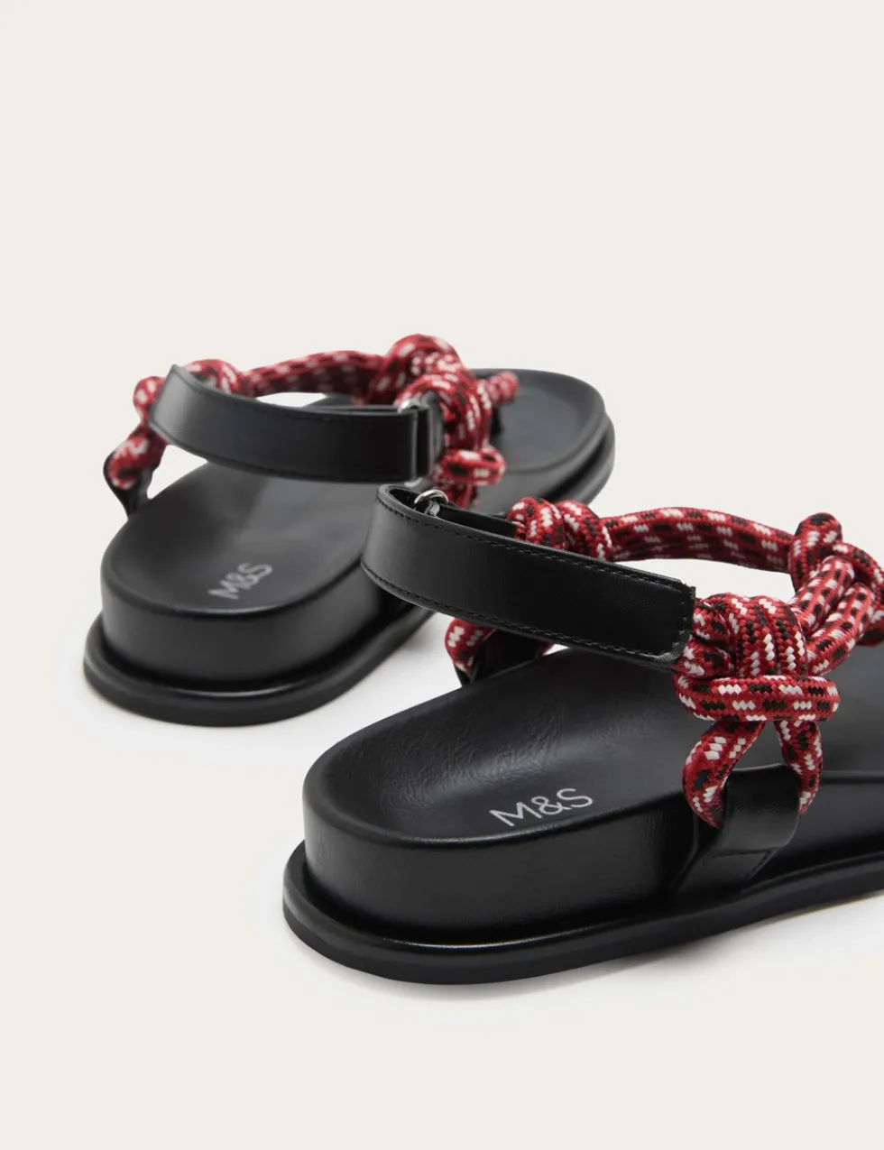 Strappy Footbed Rope Detail Sandals