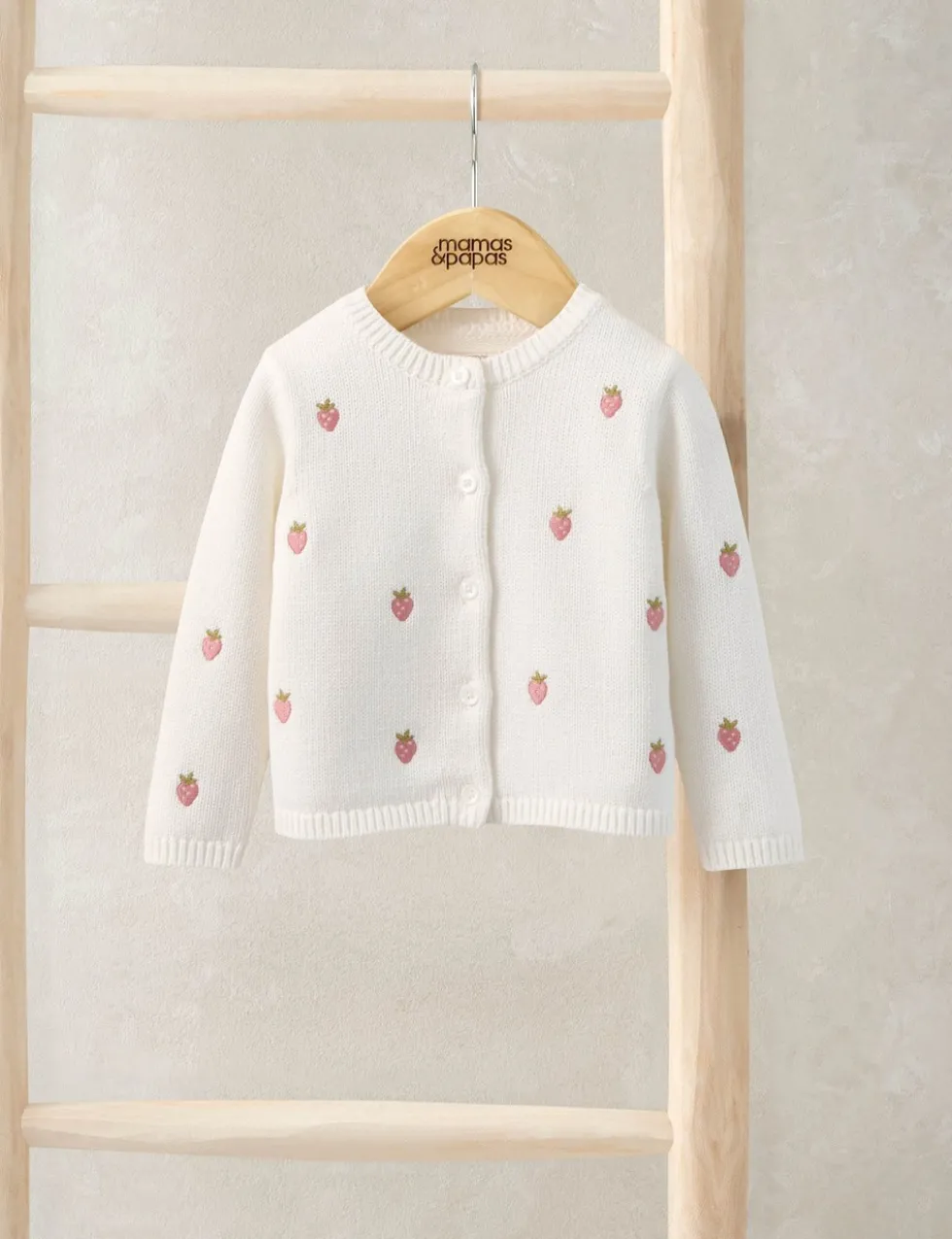 Strawberry Embroidered Cardigan (7lbs-12 Mths)