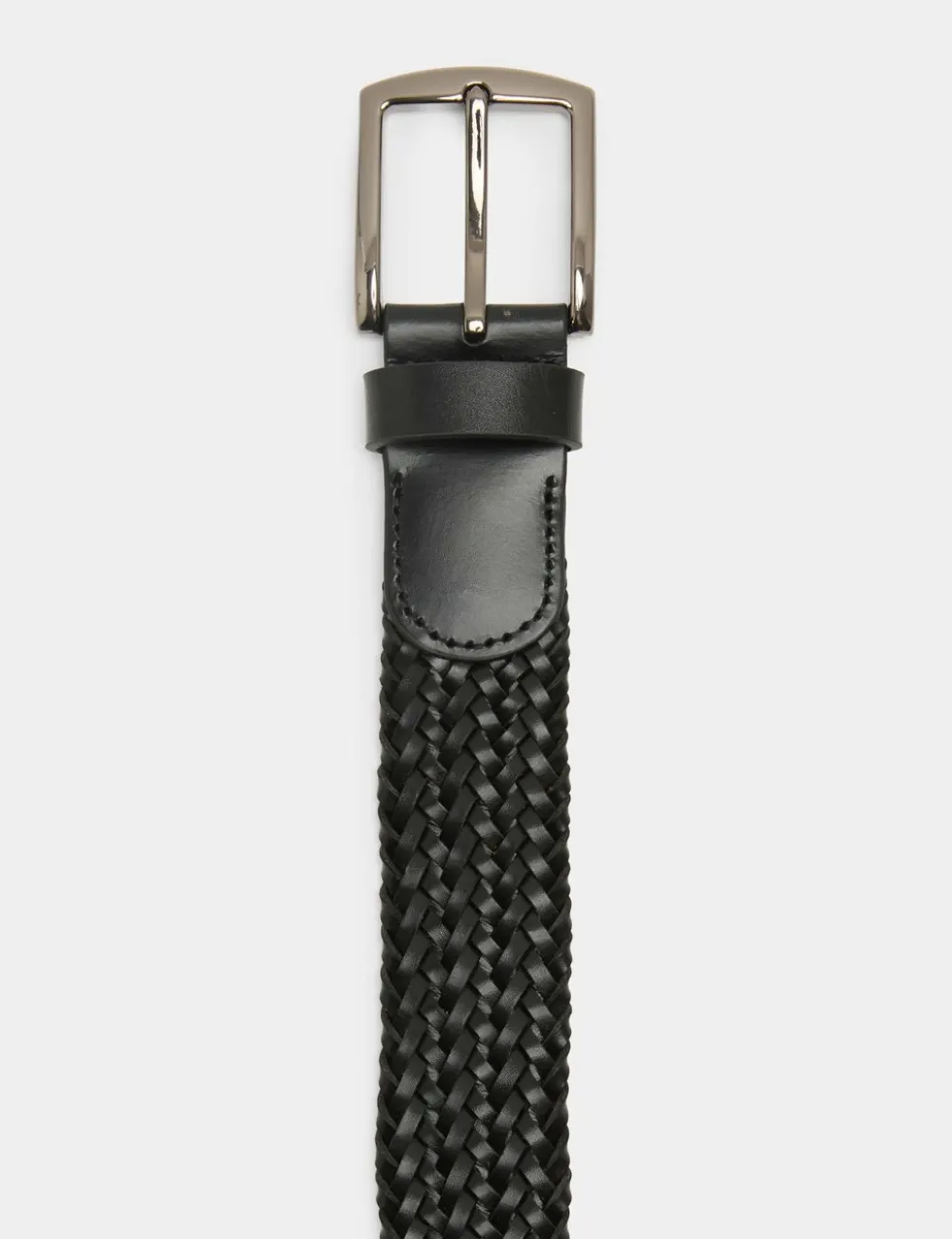Stretch Leather Plaited Belt