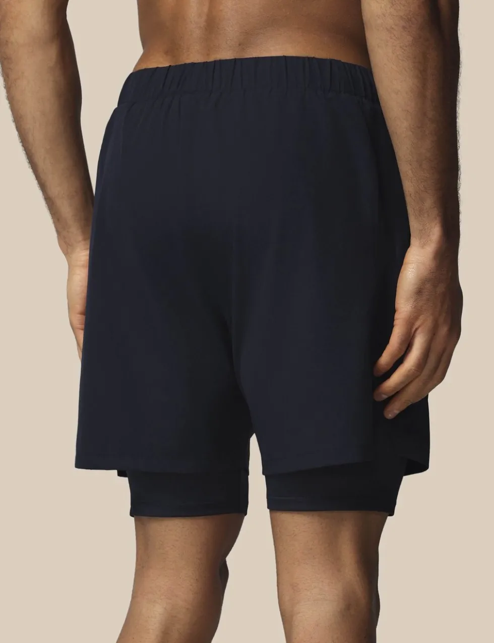 Stretch Two Layer Zip Pocket Sports Shorts
