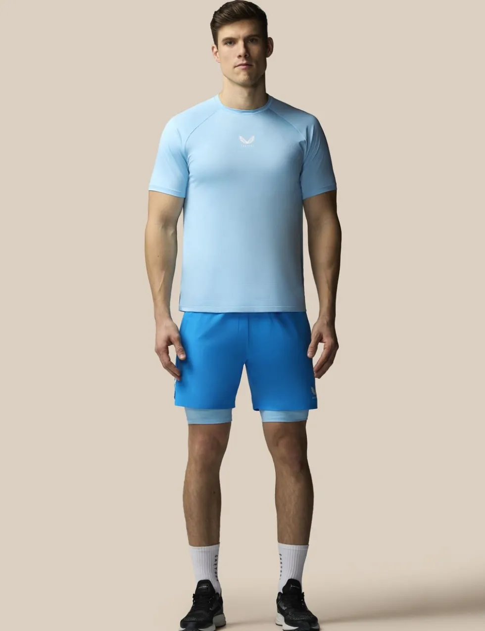 Stretch Two Layer Zip Pocket Sports Shorts