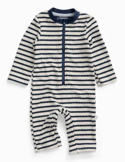 Striped All In One Swimsuit (0-18 Mths)
