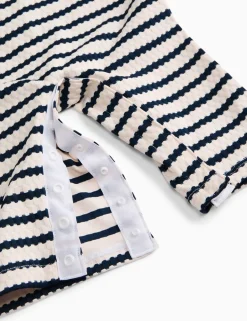 Striped All In One Swimsuit (0-18 Mths)