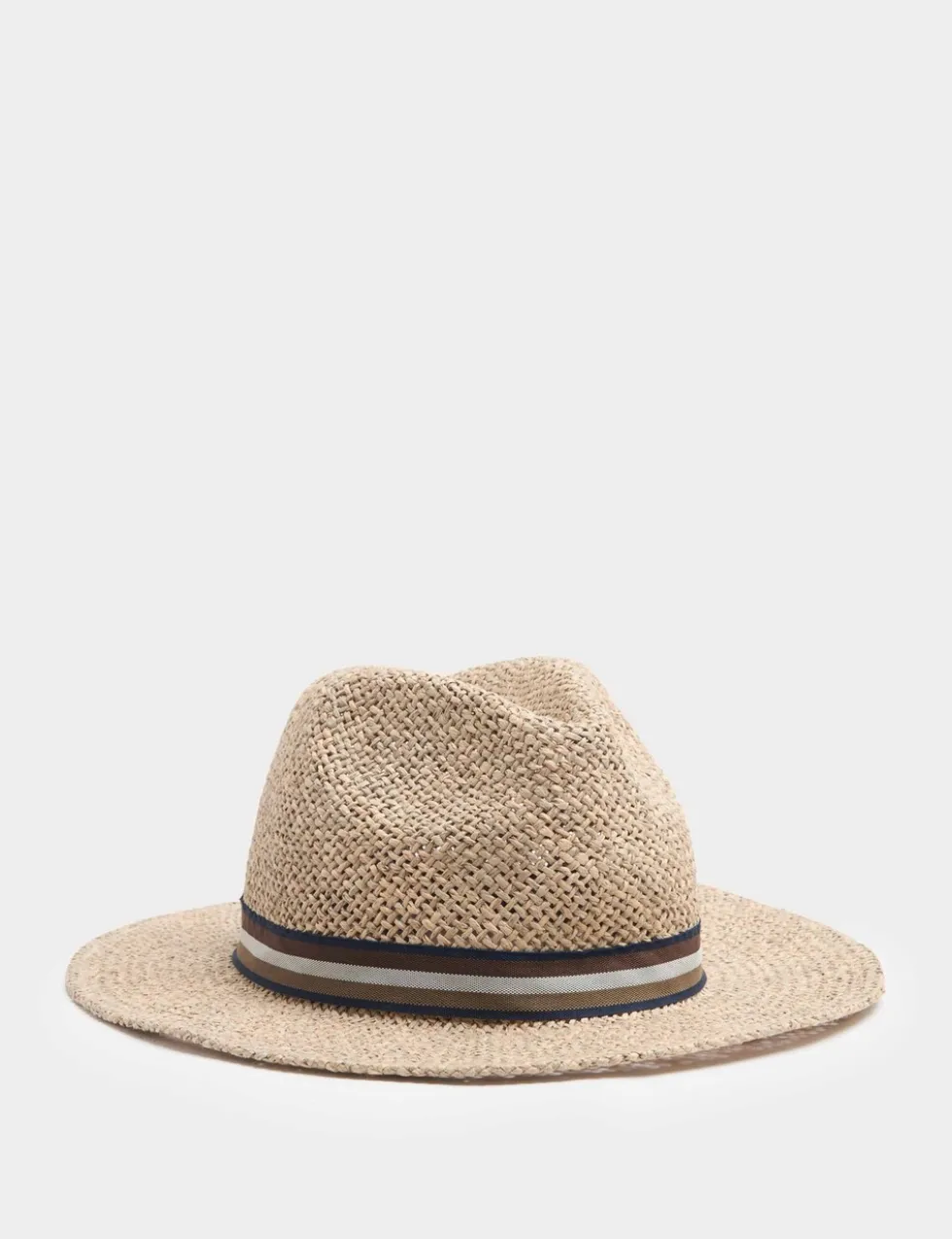 Striped Band Broad Brim Hat
