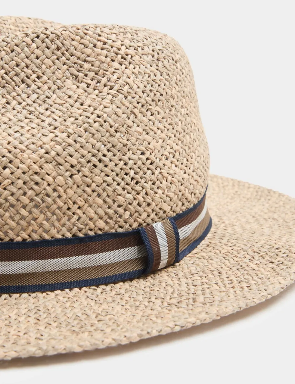 Striped Band Broad Brim Hat