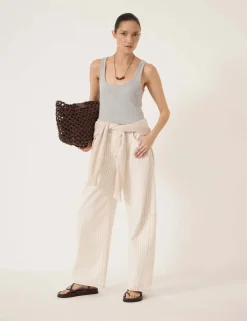 Striped Barrel Leg Jeans