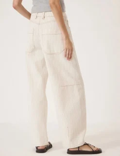 Striped Barrel Leg Jeans