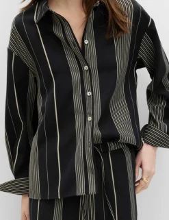 Striped Collared Button Through Shirt