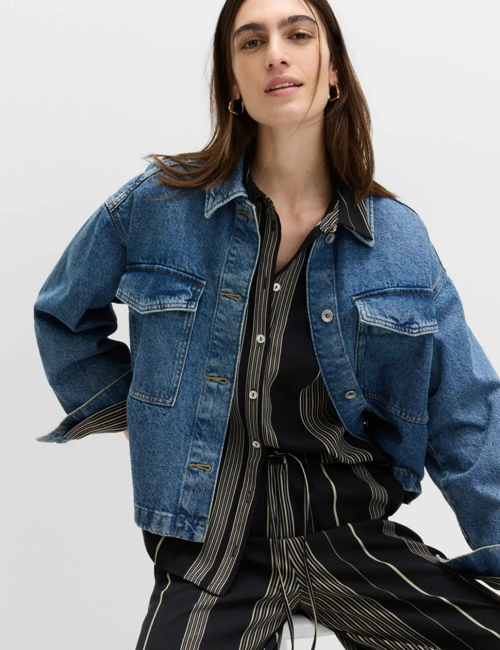 Striped Collared Button Through Shirt