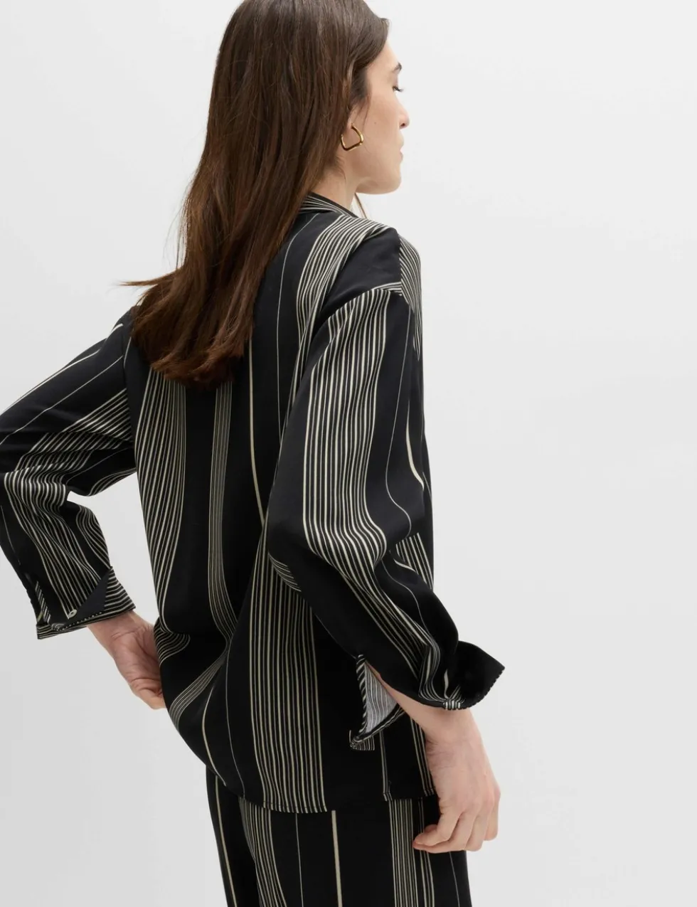 Striped Collared Button Through Shirt