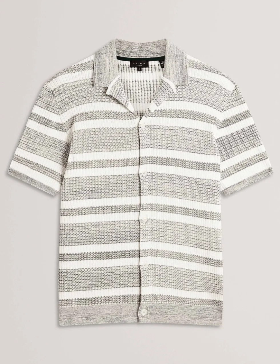 Striped Collared Neck Knitted Shirt