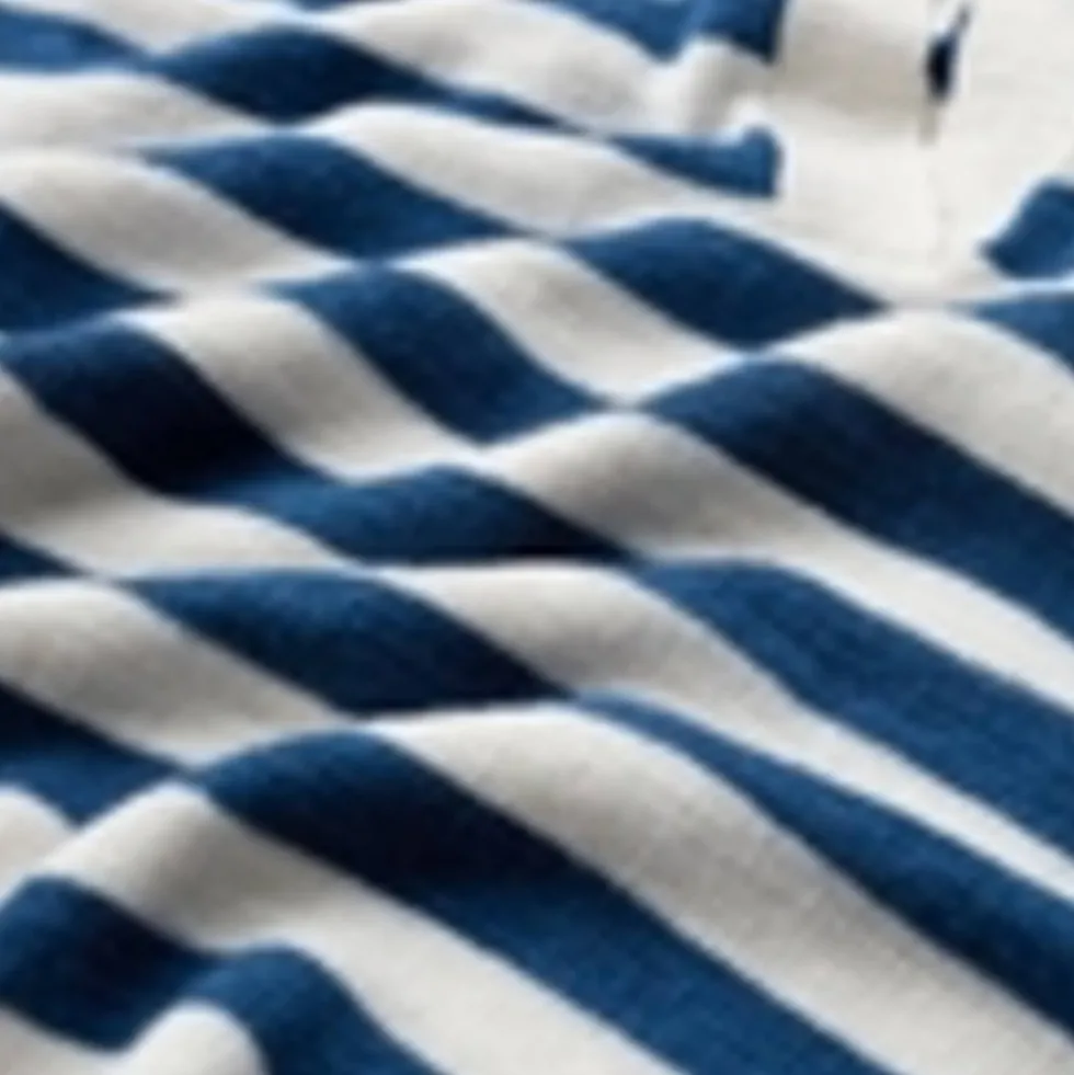 Striped Collared Relaxed Jumper with Linen