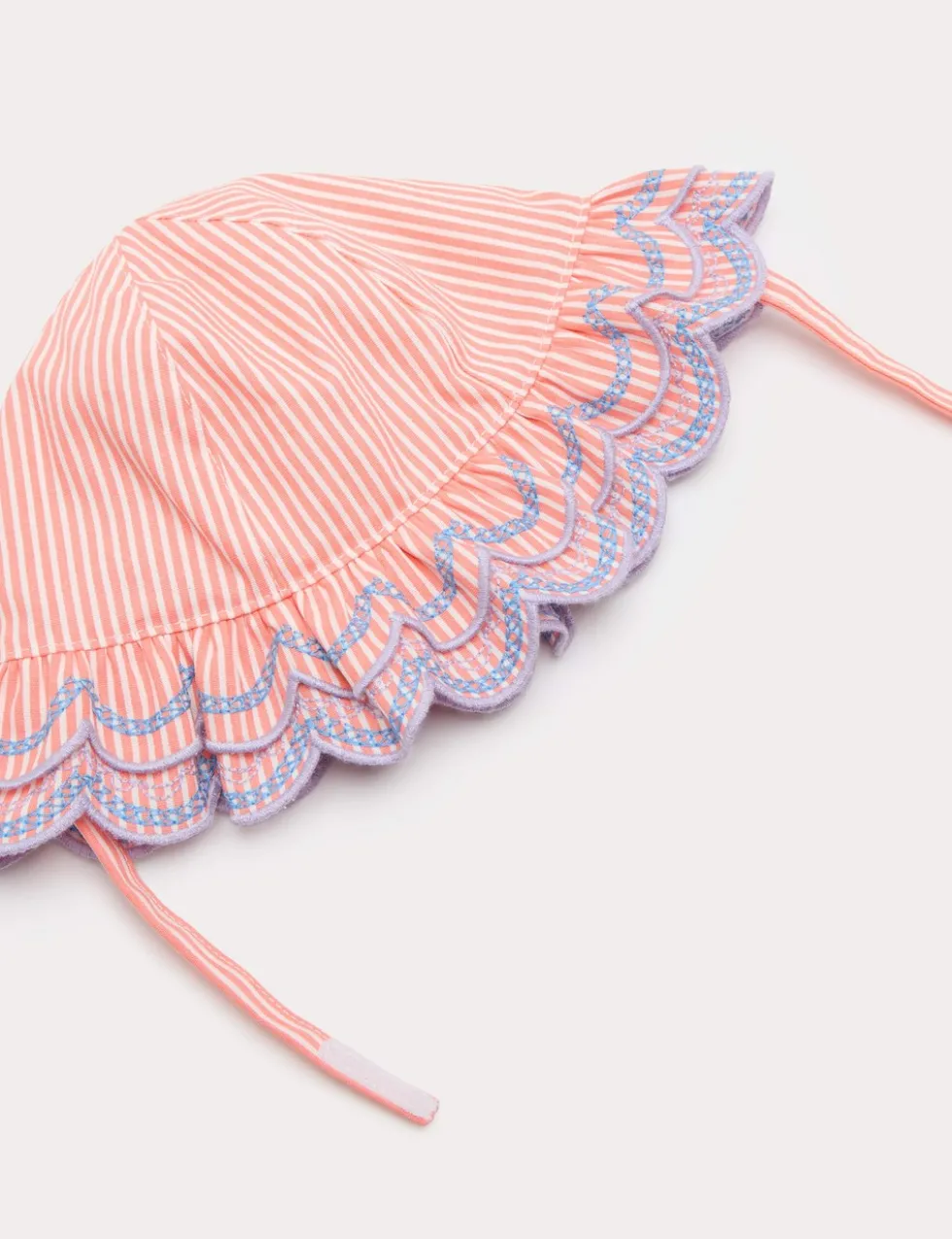 Striped Double Frill Bucket Hat (0-3 Yrs)