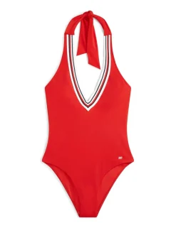 Striped Halterneck Swimsuit