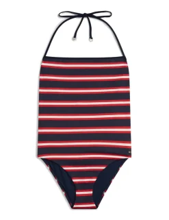 Striped Halterneck Swimsuit