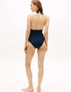 Striped Halterneck Swimsuit