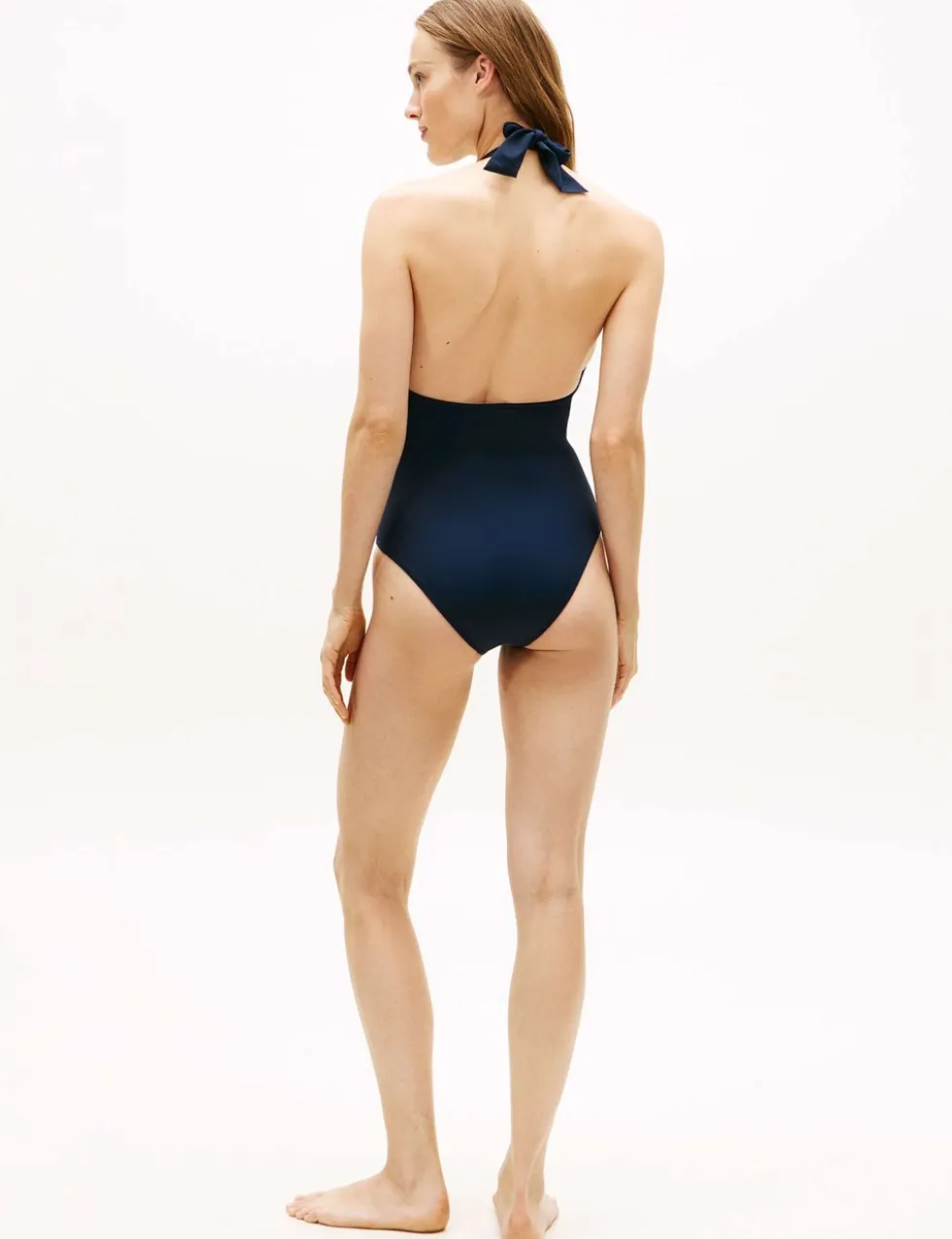 Striped Halterneck Swimsuit