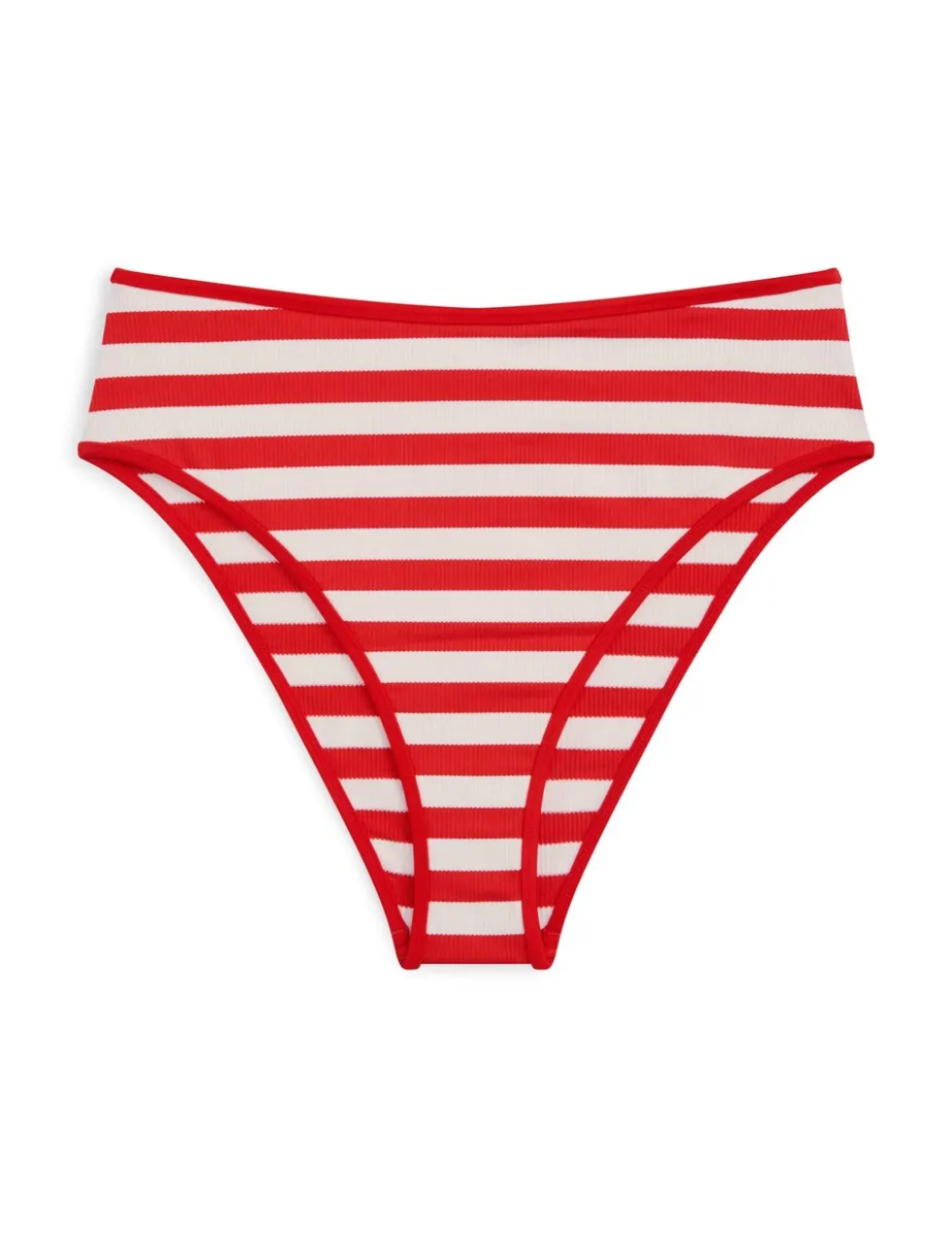 Striped High Waisted Bikini Bottoms