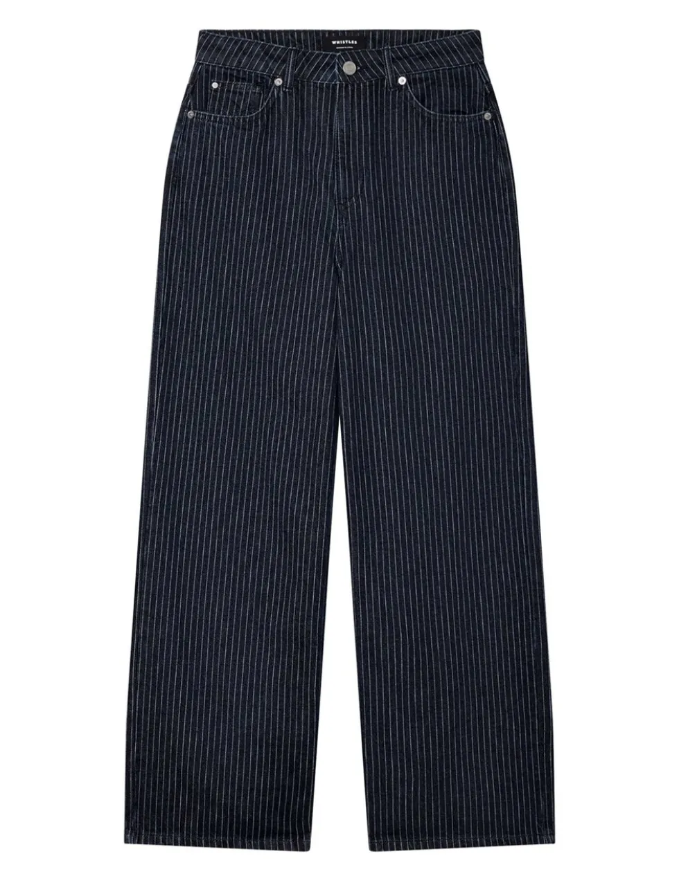 Striped High Waisted Straight Leg Jeans