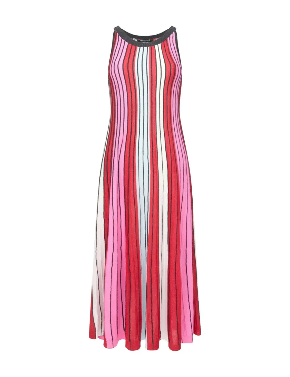 Striped Knitted Midi Skater Dress