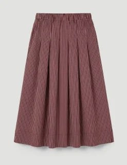 Striped Midi A-Line Skirt