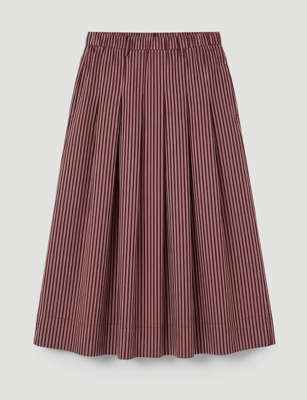 Striped Midi A-Line Skirt