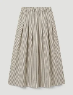Striped Midi A-Line Skirt