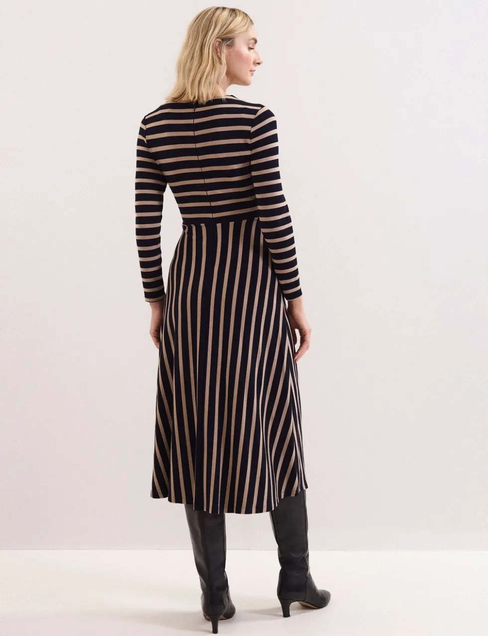 Striped Midi Waisted Dress