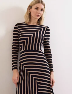 Striped Midi Waisted Dress