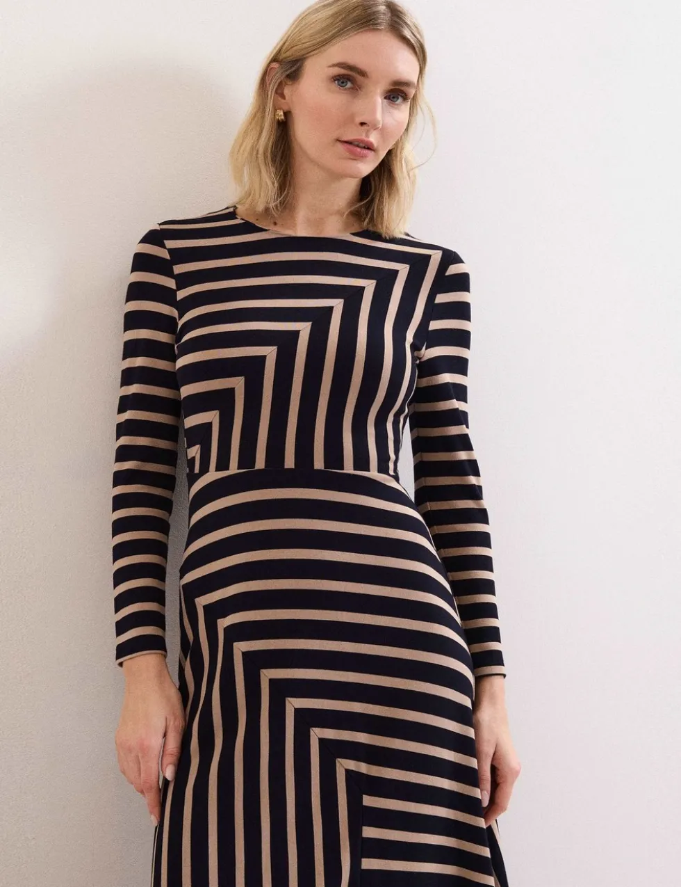 Striped Midi Waisted Dress