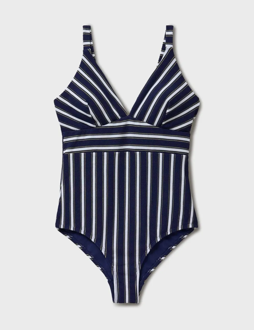 Striped Padded V-Neck Swimsuit