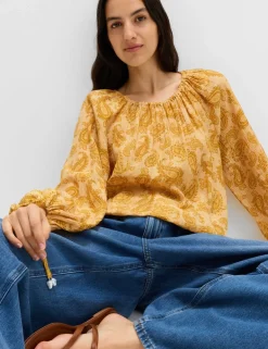 Striped Plisse Tie Detail Blouse