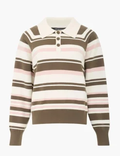 Striped Polo Neck Jumper