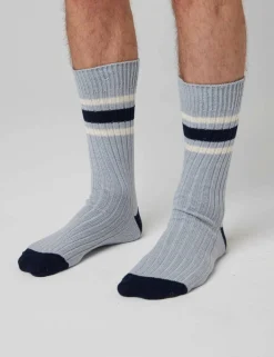 Striped Pure Cotton Ribbed Socks